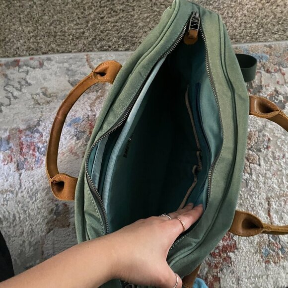 ☀️ THE SAME DIRECTION TSD BRAND Canvas Valley Hill Computer Brief Bag Messenger - Picture 2 of 5